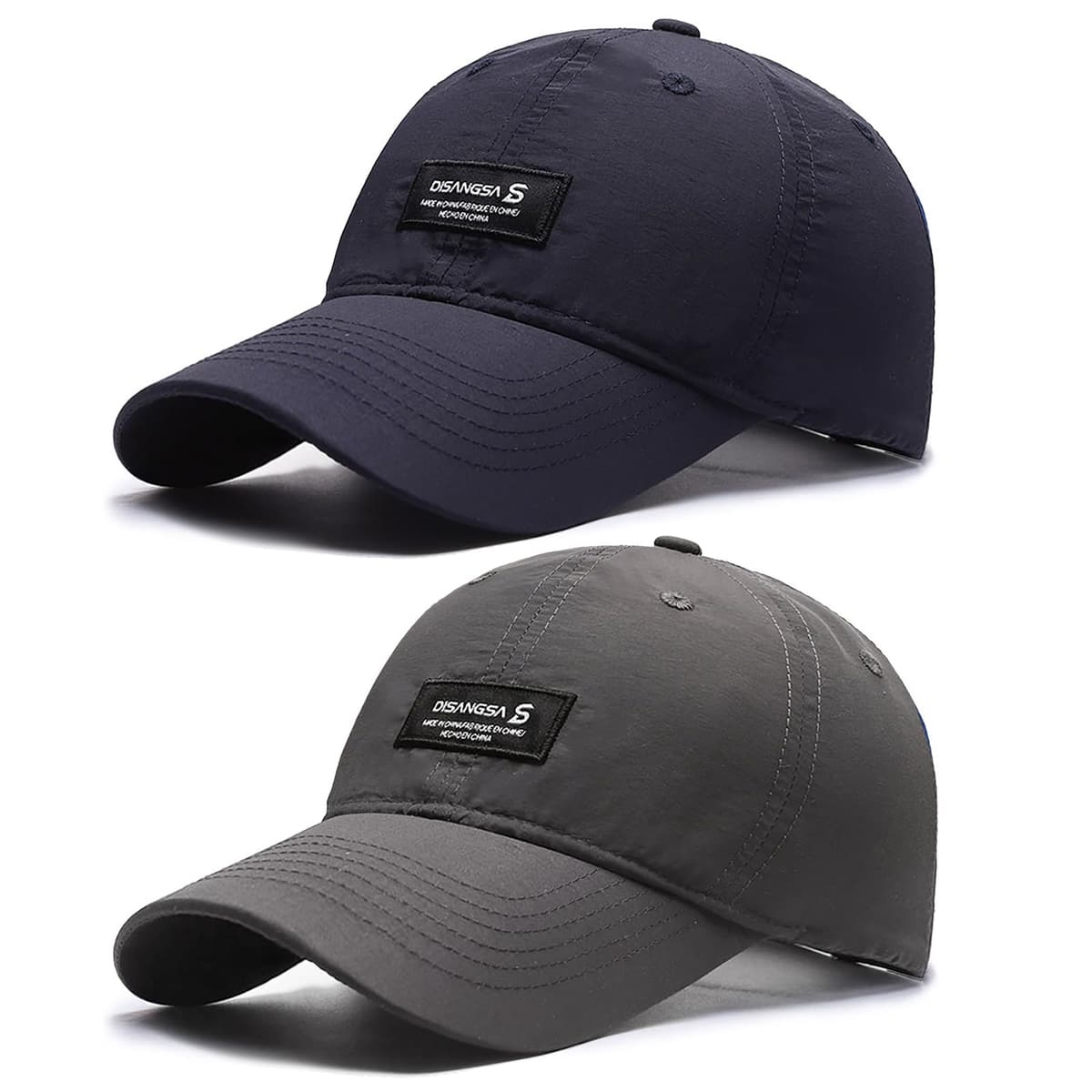 LCKEBT 2 Packs Gorras Verano Running Hombre Impermeable, Gorra de Béisbol Secado Rápido Protección Solar, Sombrero de Sol de Transpirable Ligeras Plegable para Senderismo Pesca Jungla