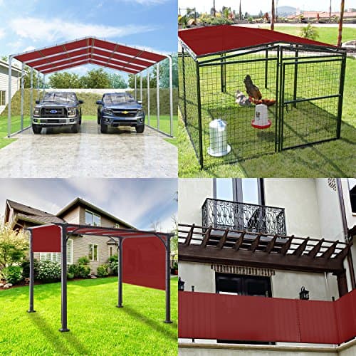 Windscreen4less 15' x 32' Waterproof Sun Shade Sail Straight Edge Outdoor Canopy Cover UV Block for Lawn Patio Backyard Garden Deck Pergola (Red)
