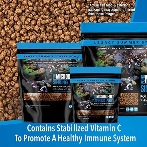 MICROBE-LIFT Sinking Fish Food Pellets for Ponds, Water Gardens, and Fountains, for Live Goldfish and Koi, 14 Ounces