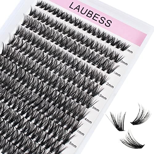 Lash Clusters LAUBESS Eyelash Clusters D Curl Cluster Lashes Mixed Tray Individual Lashes DIY Lash Extensions (40D-0.07D-9-16mm)