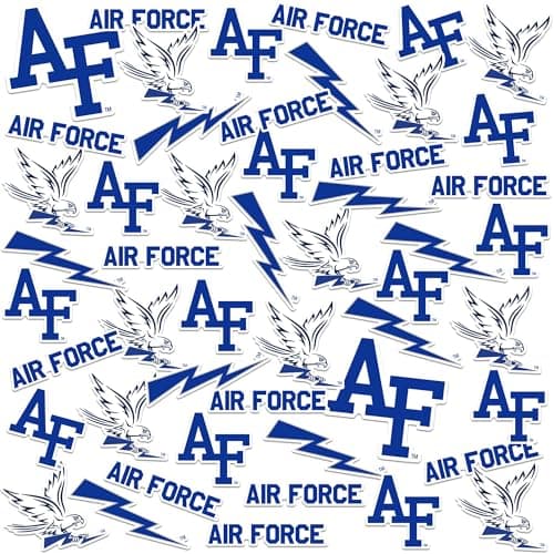 U.S. Air Force Academy Spirit Logo 50ct Vinyl Large Deluxe Stickers Variety Pack - Laptop, Water Bottle, Scrapbooking, Tablet, Skateboard, Indoor/Outdoor