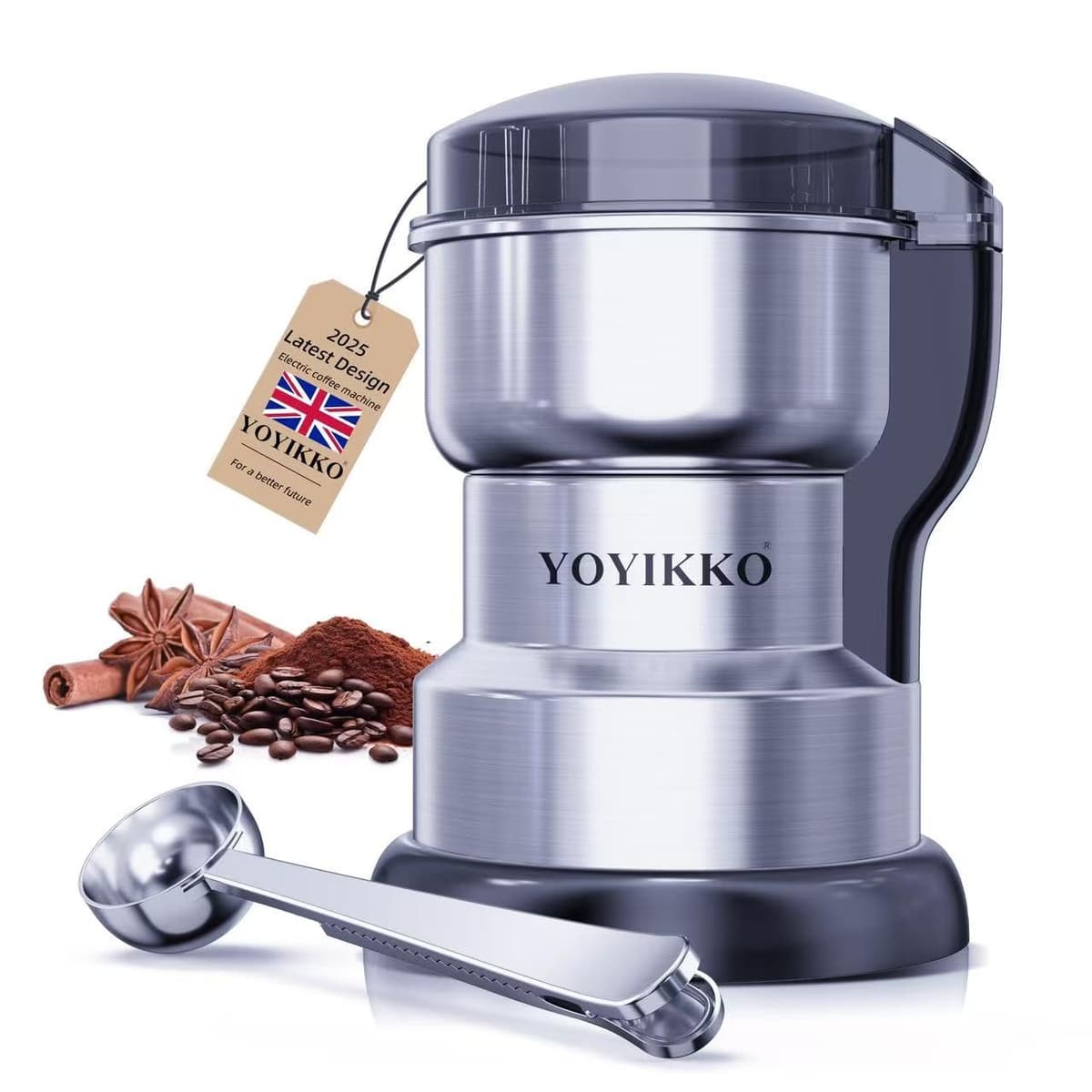 Electric Coffee Grinder 300W, Adjustable Grind, Espresso/Drip/Pour. Coffee Grinder for Coffee, Spices, and Other Foods (T-302)