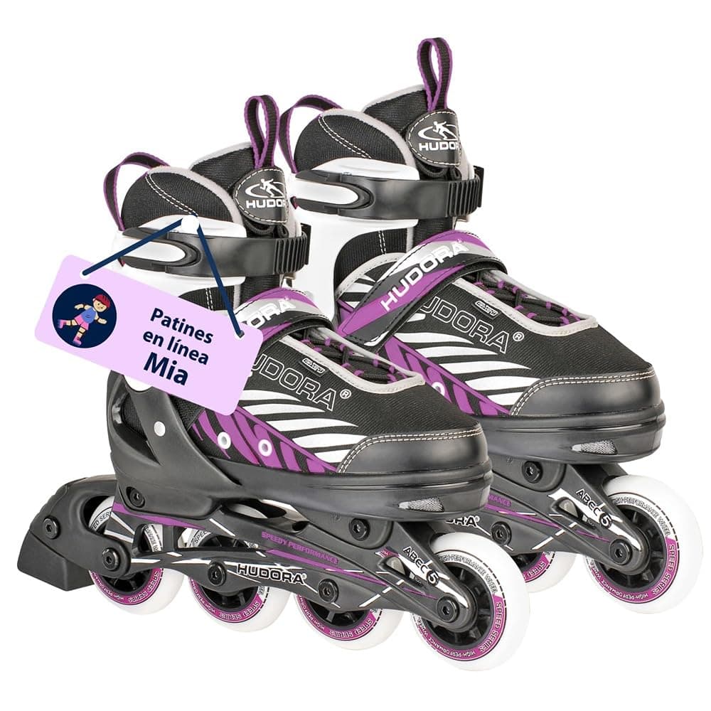 HUDORA Patines de Ruedas MIA/Leon - Patines para niños/Adolescentes y Adultos en Diferentes Tallas y Colores - Ajustables en 4 Tallas - cómodos y Elegantes