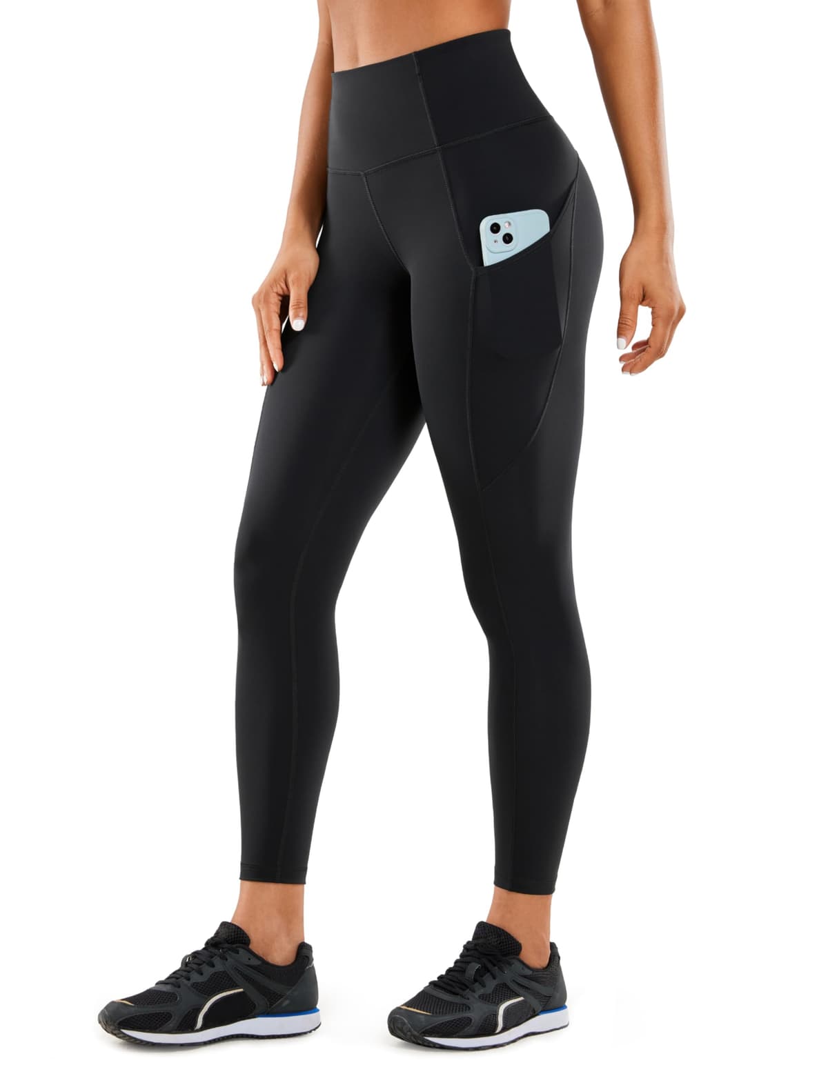 CRZ YOGA Women's Naked Feeling Gym Leggings Squat Proof High Waist Yoga Pants Sports Tights with Pockets - 25 Inches