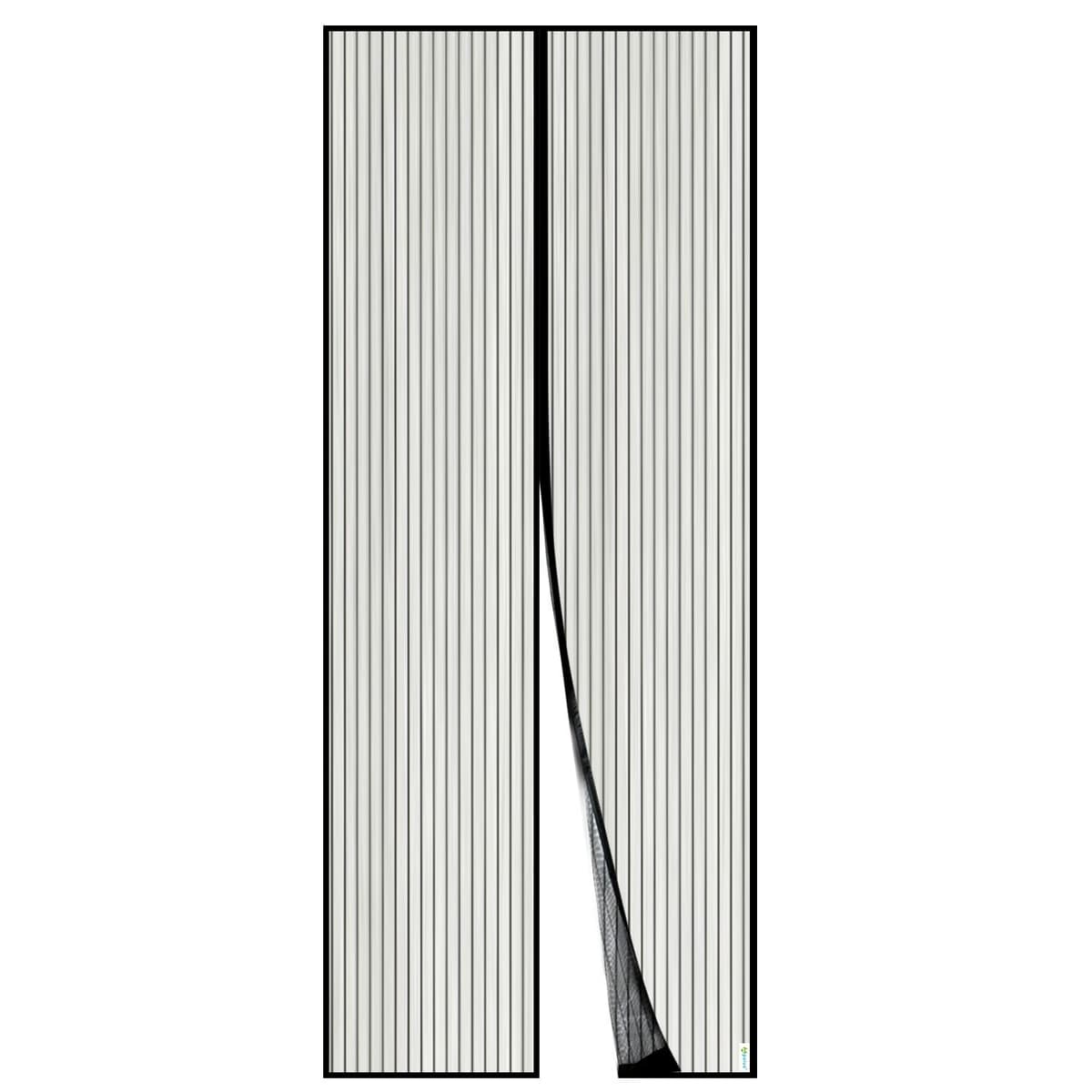 Puerta de Malla Magnética Apalus, Cortina Hecha de Malla, Cierre Magnético de Arriba a Abajo Automáticamente, Mantiene el Aire Fresco (90x210 CM, Negro)
