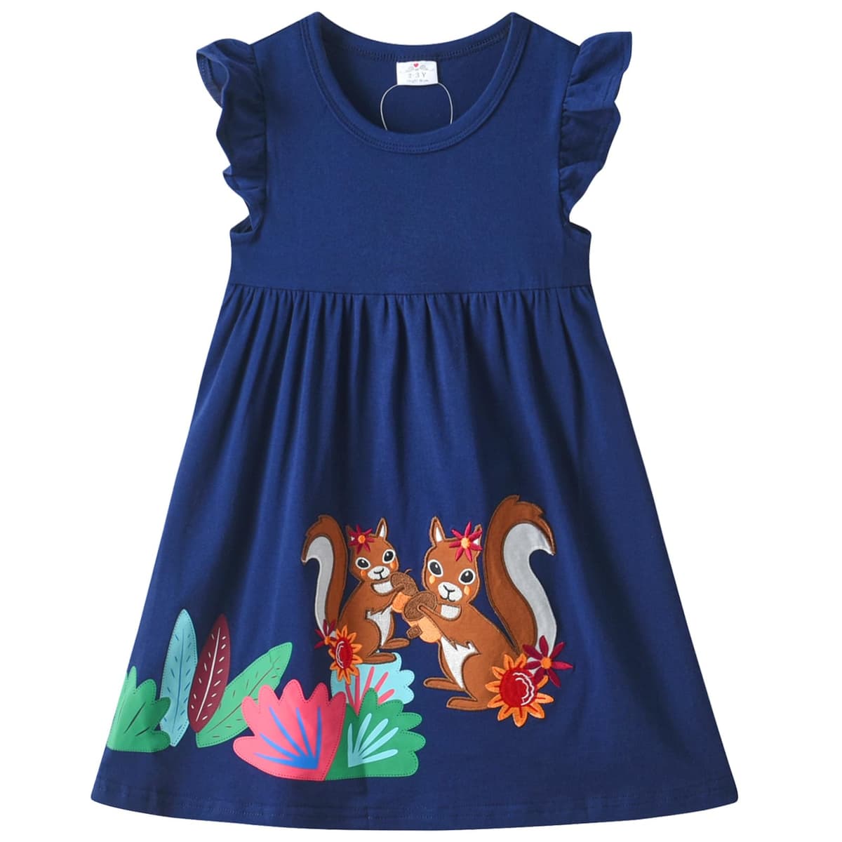 VIKITA Vestido Floral Manga Corta Algodón Niñas