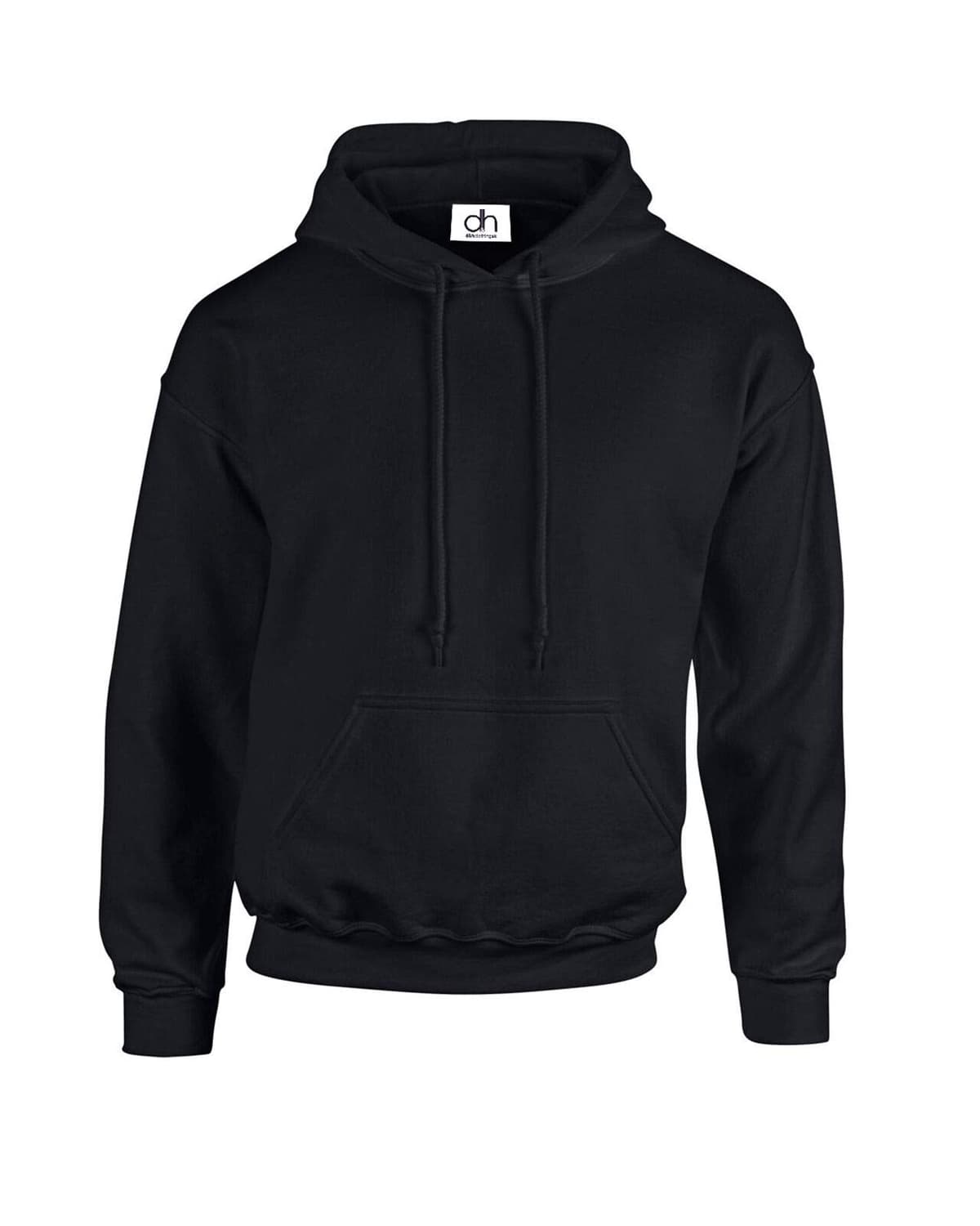 D&H CLOTHING UK Premium Adult Unisex Premium XS-6XL Pullover Heavy Blended Hooded Fleece Jumper Work Wear Sweatshirt Hoodies Top Plain BNW Unisex XS Black