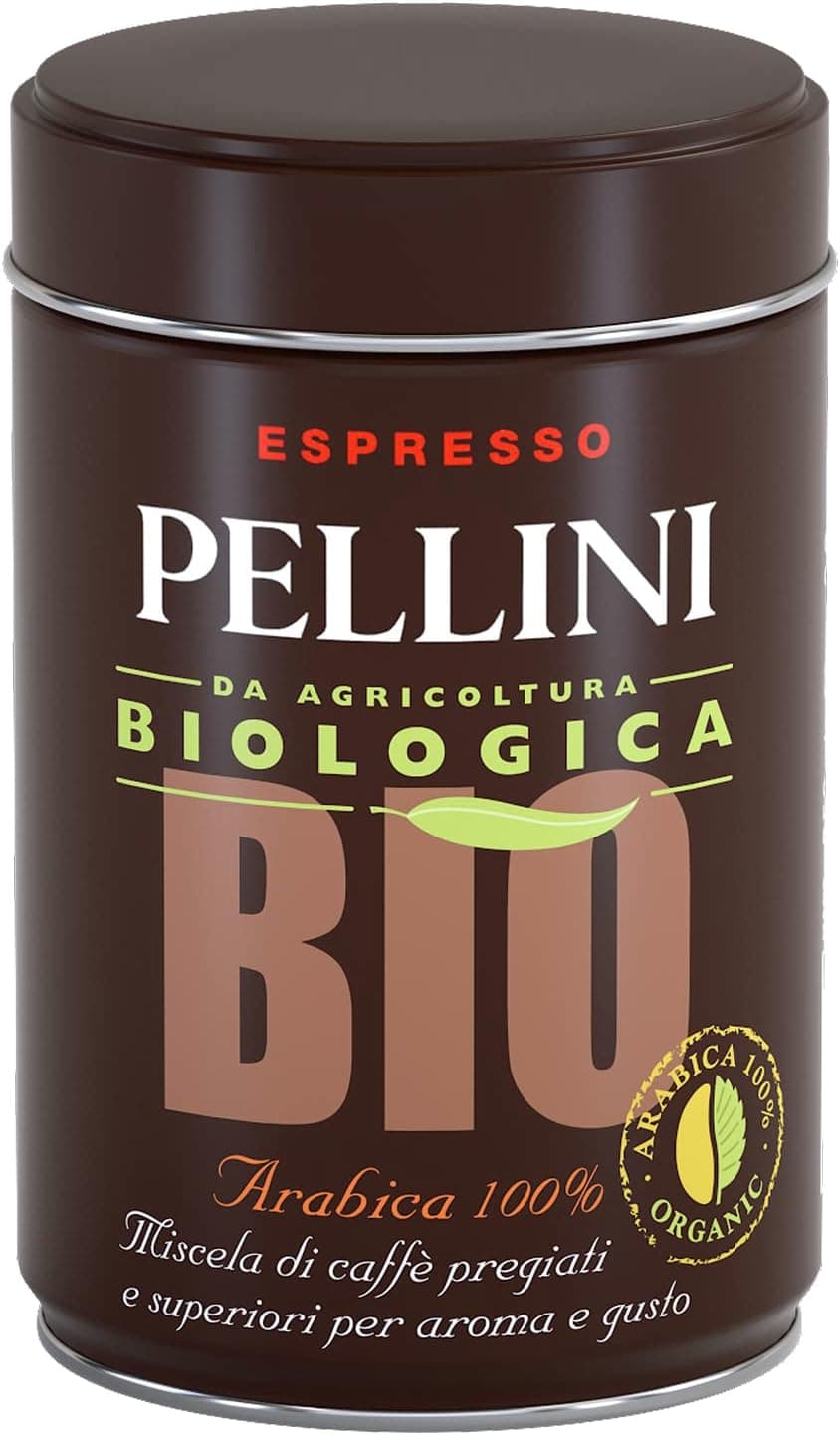 Pellini Espresso Bio, Café Molido para Moka de Agricultura Biológica de Sabor Dulce y Delicado, Mezcla 100% Arábica de Tueste Medio, Envase de 250g Arabica 100% Bio