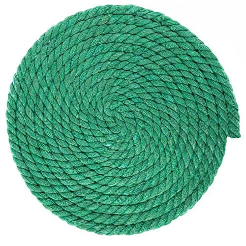 West Coast Paracord Twisted 3 Strand Natural Cotton Rope Artisan Cord – 1/4, 1/2, 5/8, 3/4 and 1 Inch Diameters – 10, 25, 50, 100 Feet