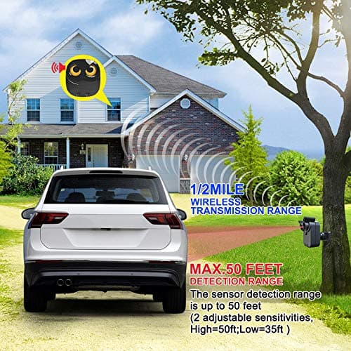 Driveway Alarm- 1/2 Mile Long Range Wireless Driveway Alarm Outdoor Weather Resistant Motion Sensor&Detector-Home&Office DIY Security Alert System-Monitor&Protect Outdoor/Indoor Property - 1 Receiver and 1 Sensor