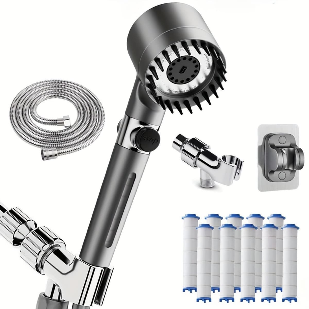 Oasis Shower Head with Filter Alcachofa De Ducha Con Filtro Alta Presión Tres Modos Ahorro De Agua Instalación Fácil Para Baño Diario (1 Piece)