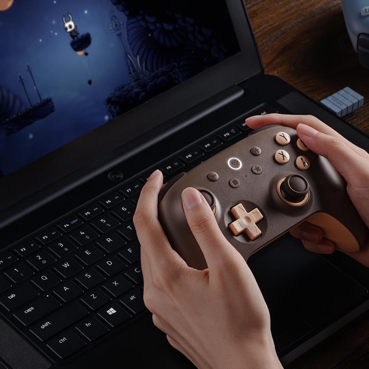 8Bitdo Ultimate 2C Wireless Controller for Windows PC and Android, with 1000Hz Polling Rate, Hall Effect Joysticks and Hall Triggers, and Remappable L4/R4 Bumpers, Turbo Function (Brownie) 2.4G Blue