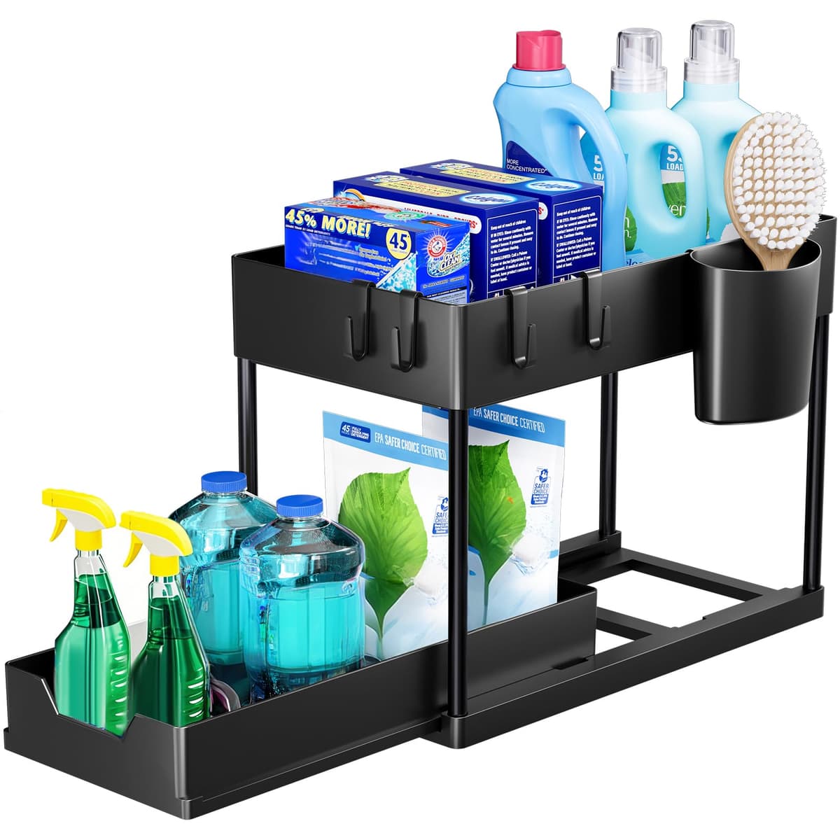 Puricon Estantería Bajo Fregadero, Estante Organizador Mueble Bajo Fregadero Cocina Lavabo -1 Unidad