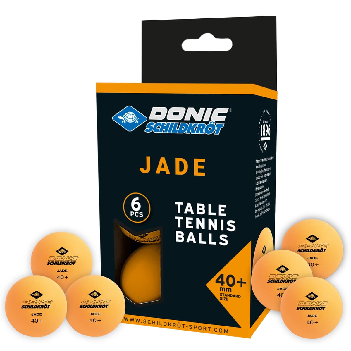 Donic-Schildkröt Pelota de Tenis de Mesa Jade, Calidad Poly 40+