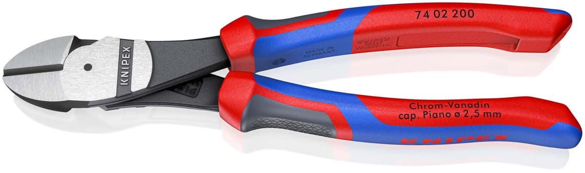 KNIPEX Alicates de corte diagonal de fuerza con mangos confort 200 mm, 74 02 200