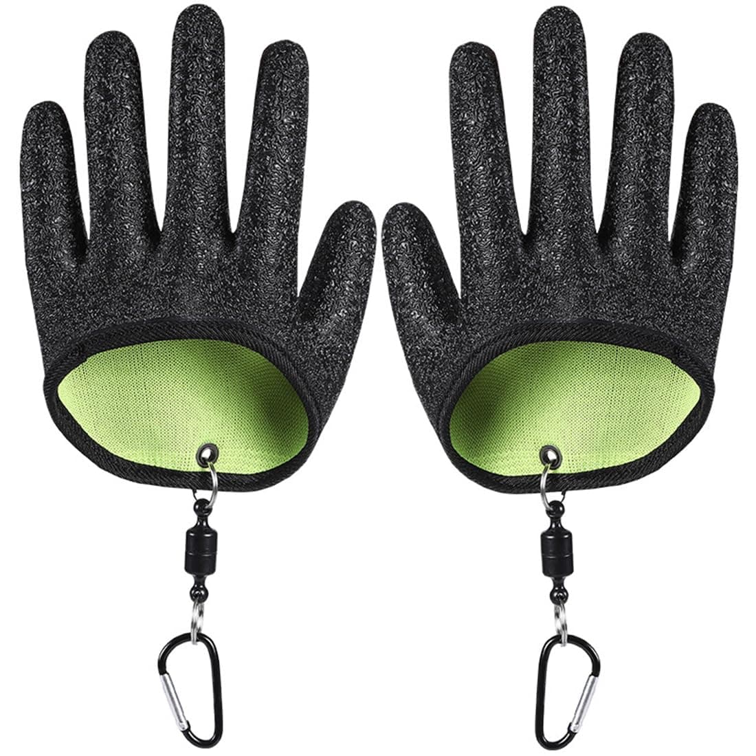 HUZNA 1 Par Guantes De Pesca Impermeables,con 2 Cierre Magnético,Resistentes A Cortes Y Pinchazos,Actividades Al Aire Libre Manipulación,para Manipular con Seguridad Lucio,Siluro,Lucioperca