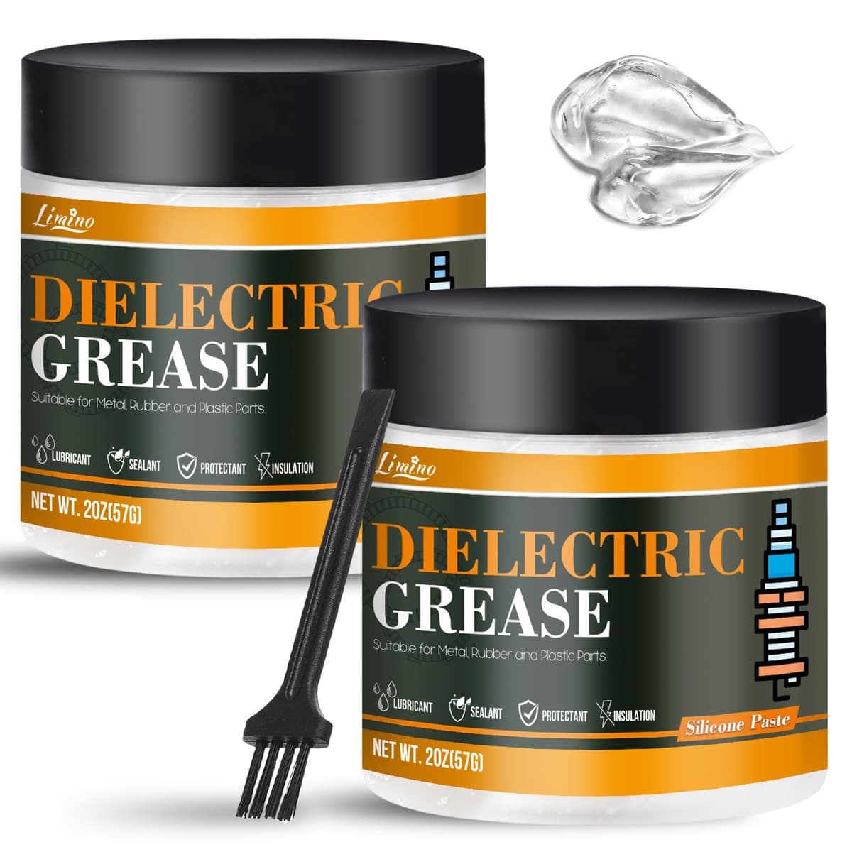Pâte en silicone - 114g de Grasa Dieléctrica y para Automoción para Componentes y Conectores Eléctricos, Bujías, Juntas Tóricas de Automoción, Frenos - Grasa de Silicona Impermeable
