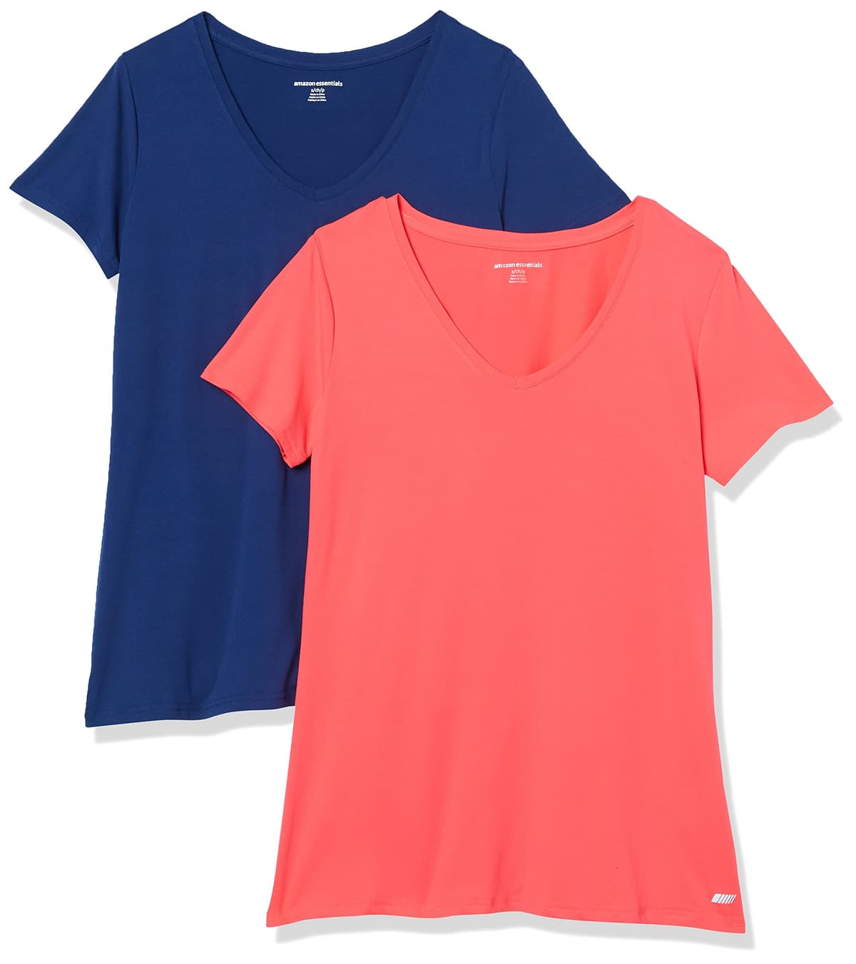 Amazon Essentials Mujer Camiseta Elástica de Secado Rápido, Manga Corta y Cuello en V (Hay Tallas Grandes)