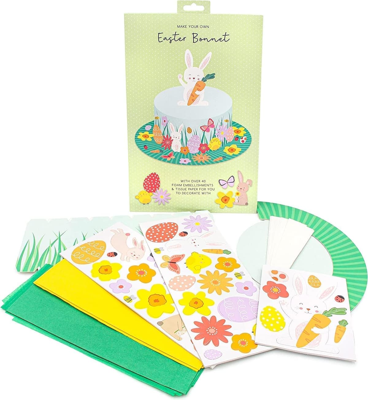 YLAB Make Your Own Easter Bonnet Kit – Fun Craft Activity for Kids, Perfect for Easter Bonnet Parade & School Competitions, I