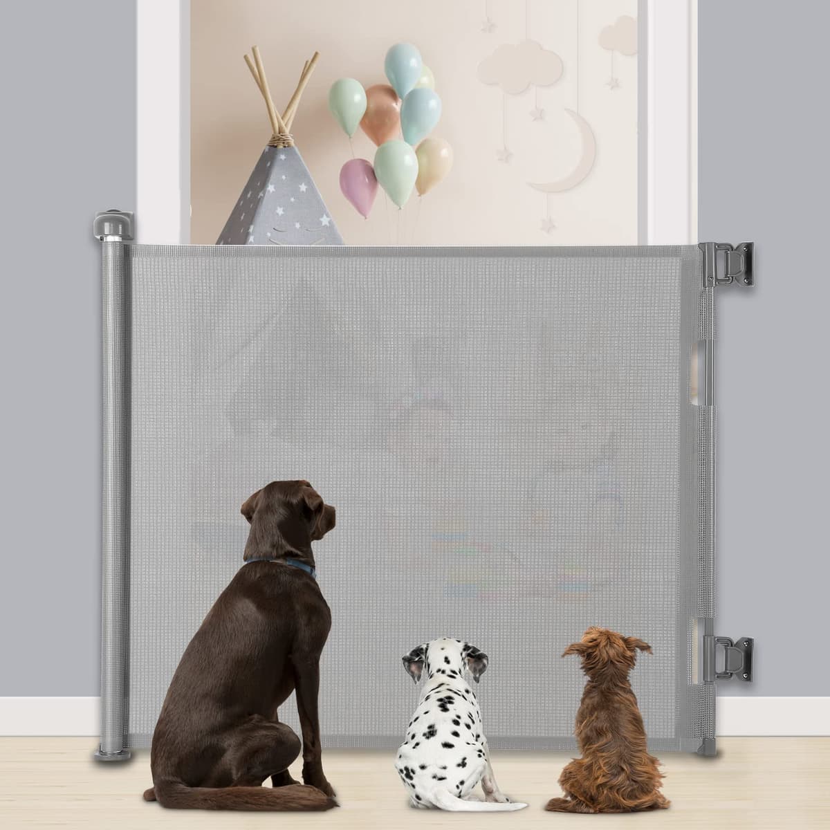 Puerta Seguridad Bebé Extensibles, 0-140 cm Barrera Seguridad Niños y Perros, Vallas de Seguridad para Niños Escaleras y Pasillos, Interiores y Exteriores (Gris)