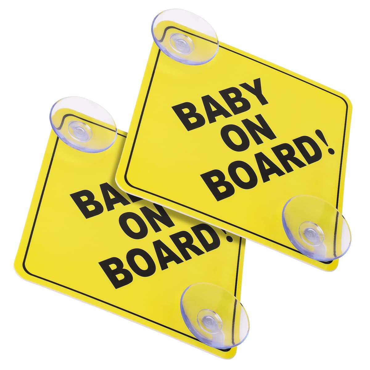 Cobee Señales de coche "Bebé a bordo", 2 piezas de 12,7 cm x 12,7 cm, señales de seguridad con ventosas dobles, calcomanía reutilizable y duradera para bebé en el coche (Estilo-A)