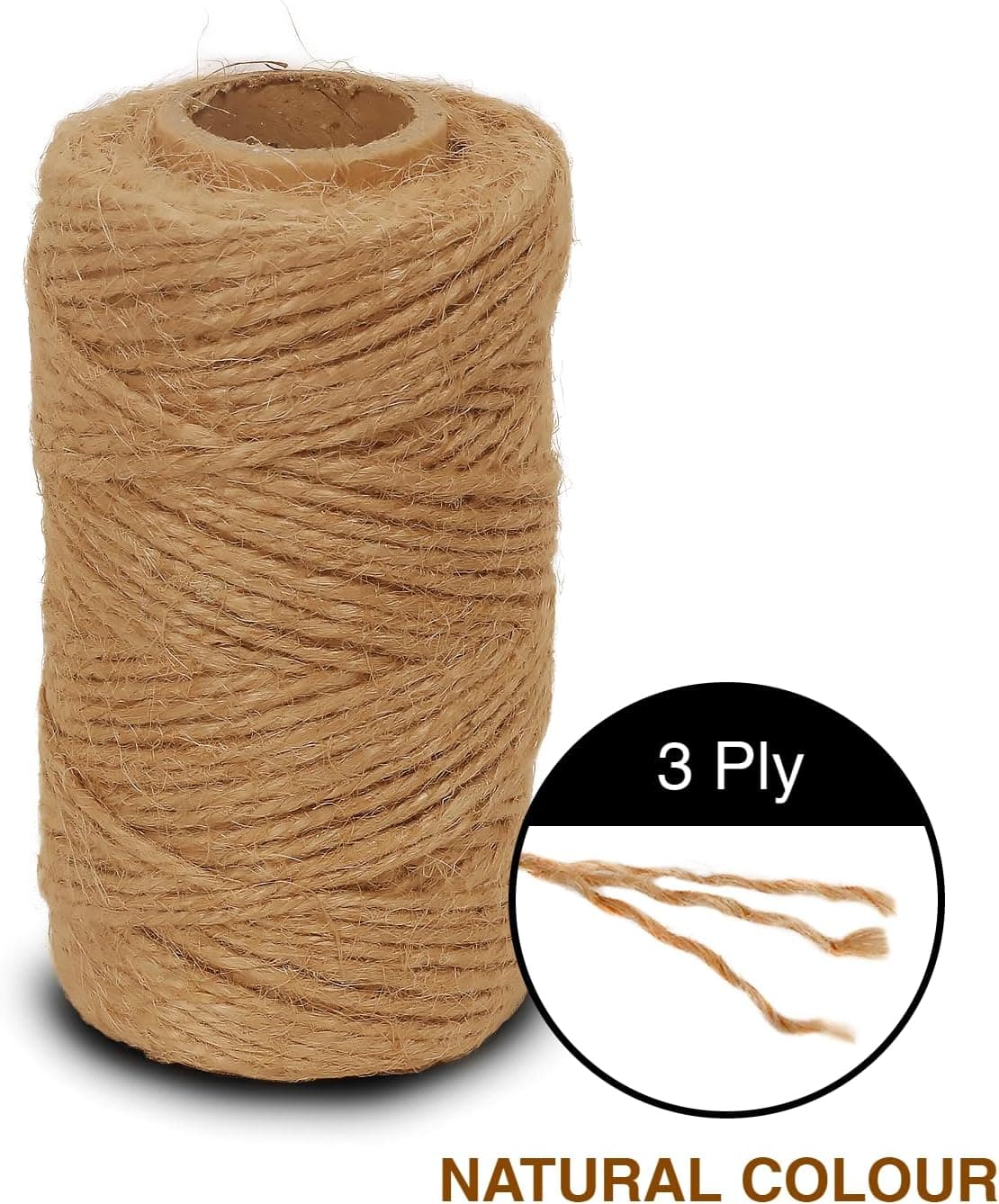 ARVO Natural Jute Twine, 50 m / 164 ft – 2 mm 3-ply Rustic Brown Garden Twine String for Crafts, Floristry, Gift Wrapping & P