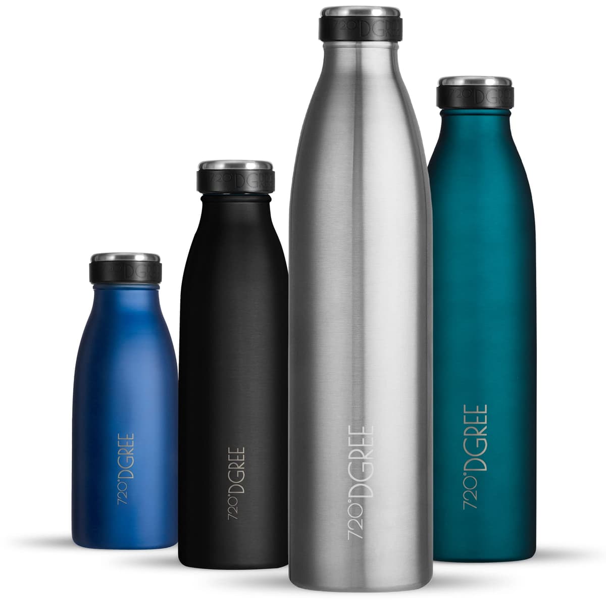 720°DGREE Botella Agua Acero Inoxidable “milkyBottle“ – 1litro - Sin BPA Free, Antigoteo y Prueba de Fugas - Frasco térmico, Cantimplora Aislada - Bebida con Gas, Deporte, Escuela, Gimnasio Exteriore