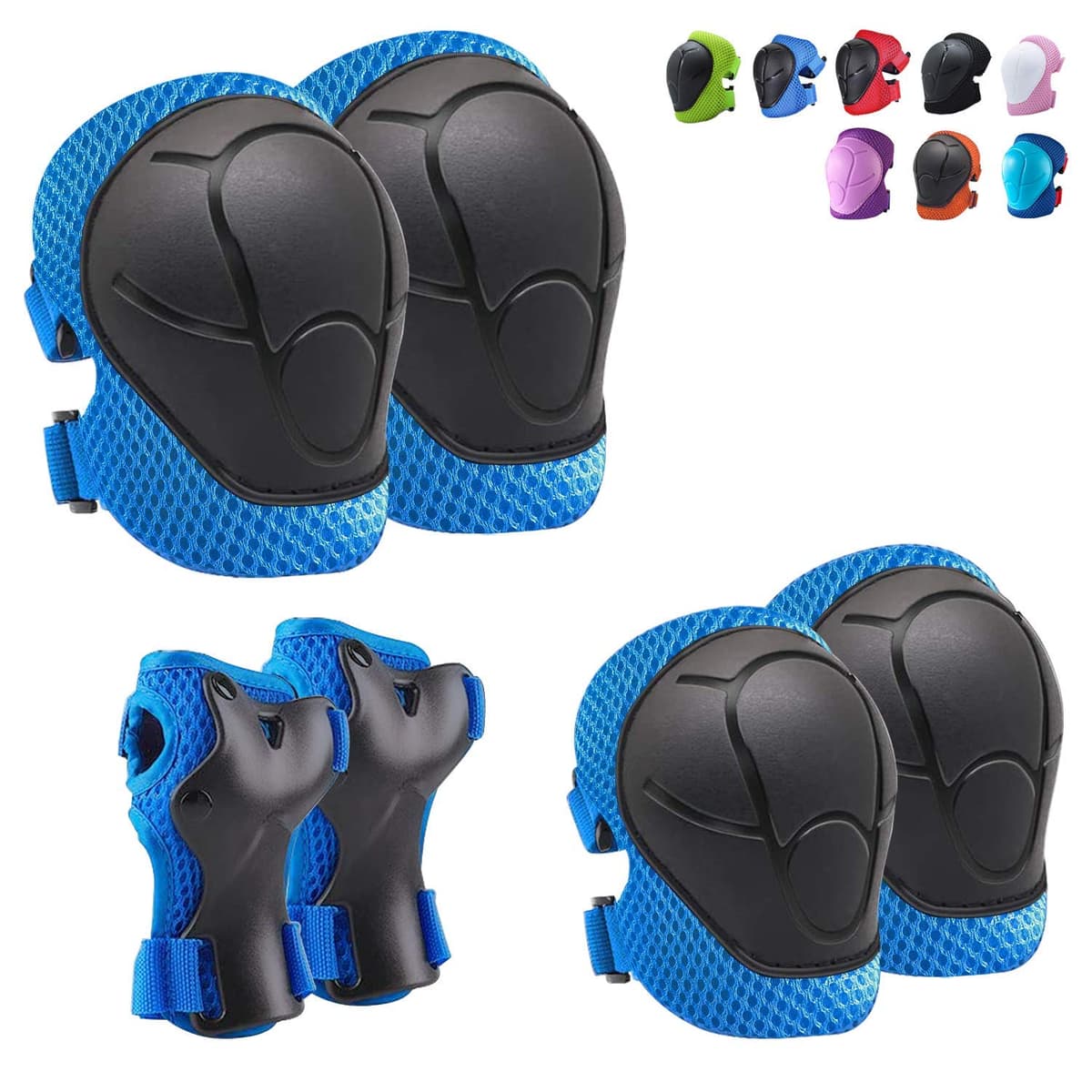 CKE Rodilleras para niños Rodilleras y Coderas Juego de Equipo de protección para niños pequeños Rodilleras Infantiles para niños/jóvenes muñequeras 3 en 1 para Ciclismo Bicicleta Patinaje Scooter