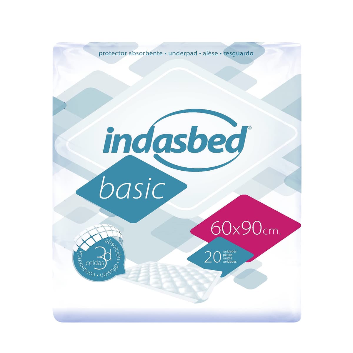 Indasbed Basic Protector Cama, 60 x 90 cm - Color Blanco, 20 Unidades (Paquete de 1) (El embalaje puede variar )