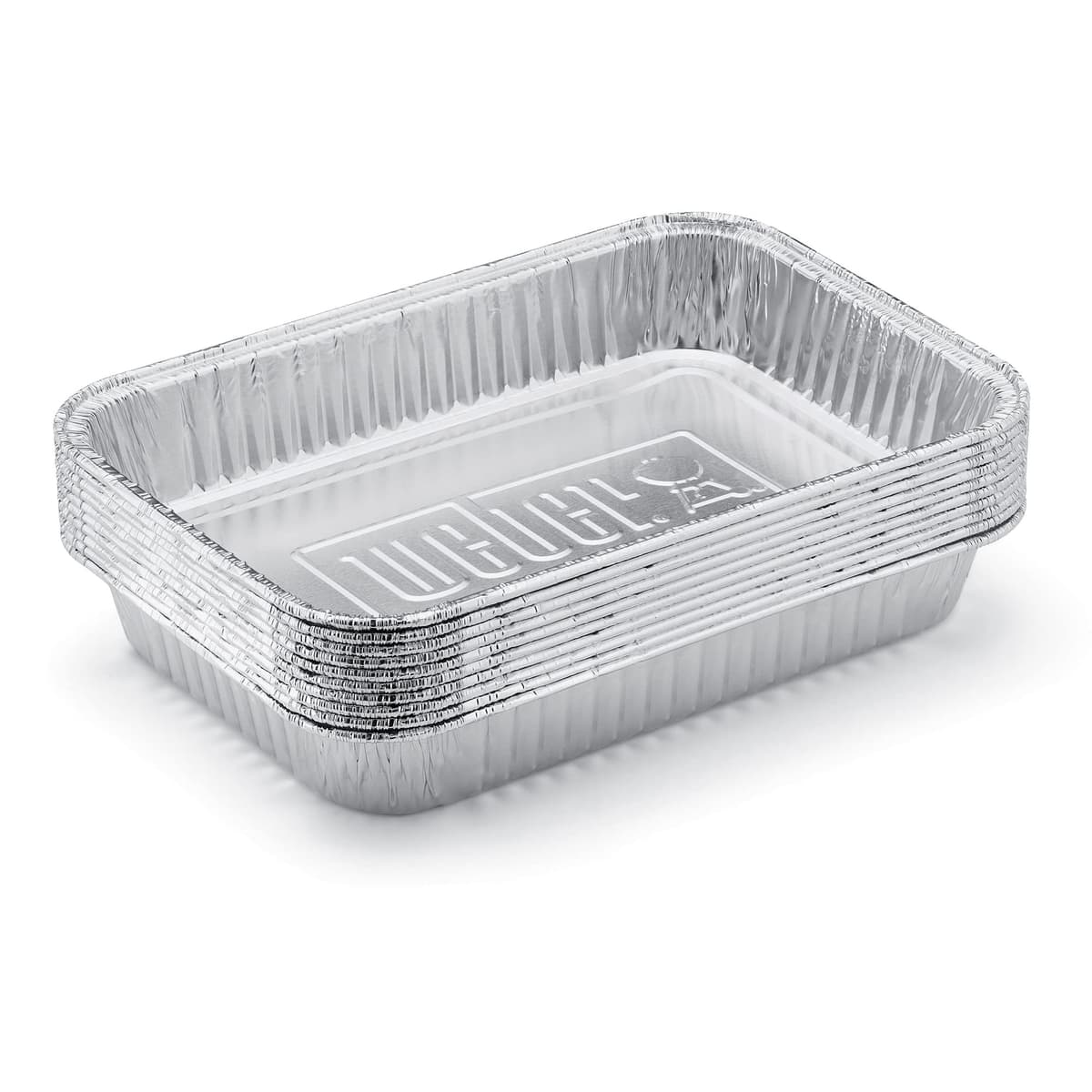 Weber Aluminum Drip Pans, Small (22 x 15.3 x 3.6) 10 Pieces, Perfectly Fitting for The Q, Pulse, Lumin, Traveler, Genesis, Genesis II/LX 200 & 300 Series, Grease Collection Pans - Silver (6415)
