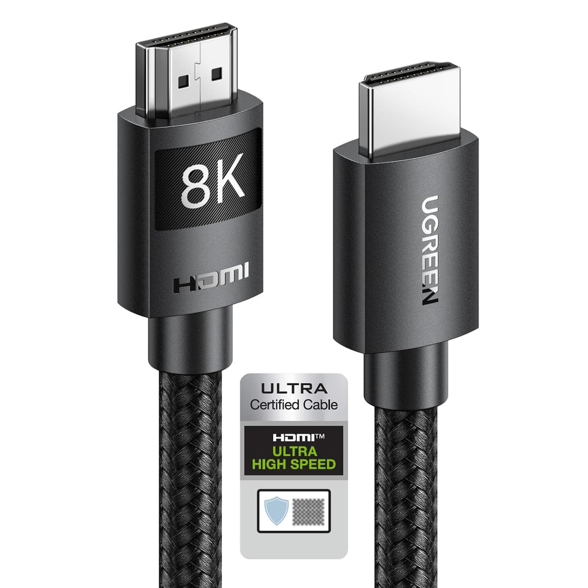 UGREEN HDMI 2.1 Cable 10K 8K 4K 1440P@240/165/144/120Hz eARC HDR Ultra High Speed 48Gbps HDCP 2.3 Dolby Atmos Vision Compatible with PS5/4 Xbox Series S/X Soundbar TV Gaming Monitor Laptop PC DVD(2M)