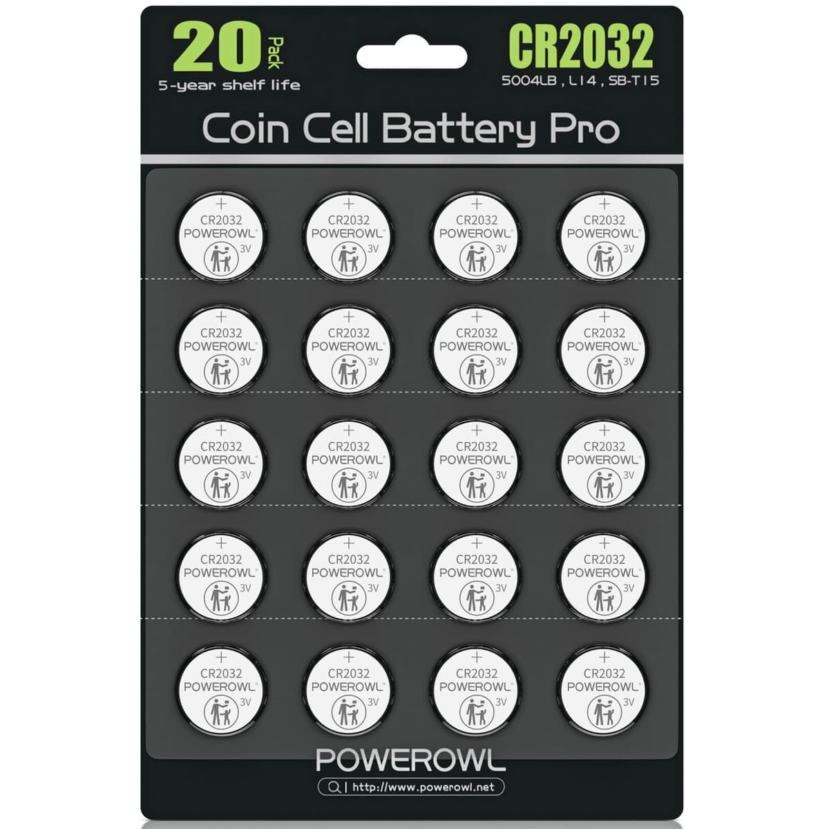 CR2032 Batteries 3V Lithium 20 Pack, POWEROWL High Capacity 2032 DL2032 ECR2032 CR 2032 Lithium Button Cell Battery