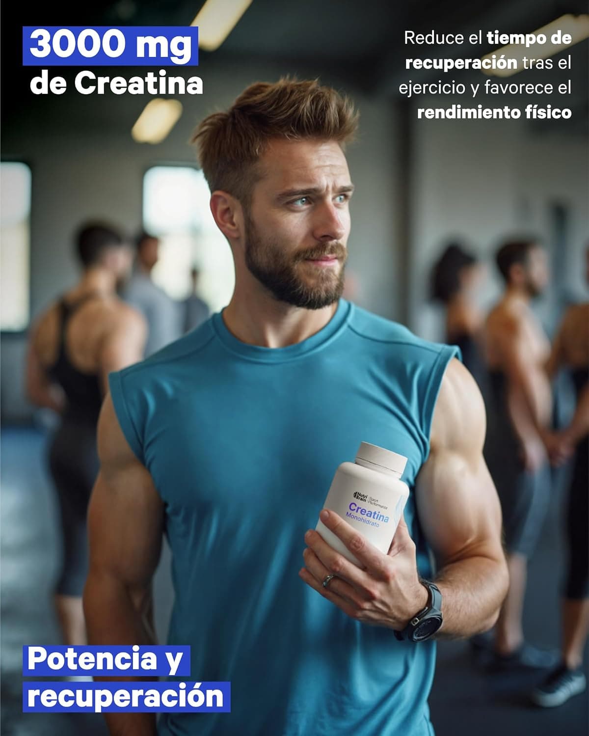 Creatine Monohydrate 3000mg - 400 comp | Improves Strength, Muscle Mass, Endurance, Recovery, Energy and Mental Agility | Veg