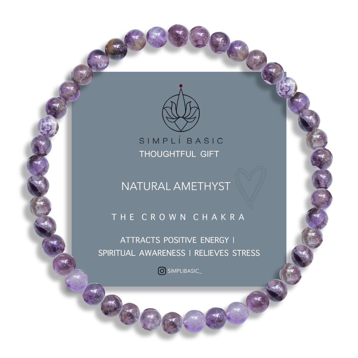 Natural Healing Gemstone Bracelet 4mm Beads, Womens & Mens, Inc Gift Box