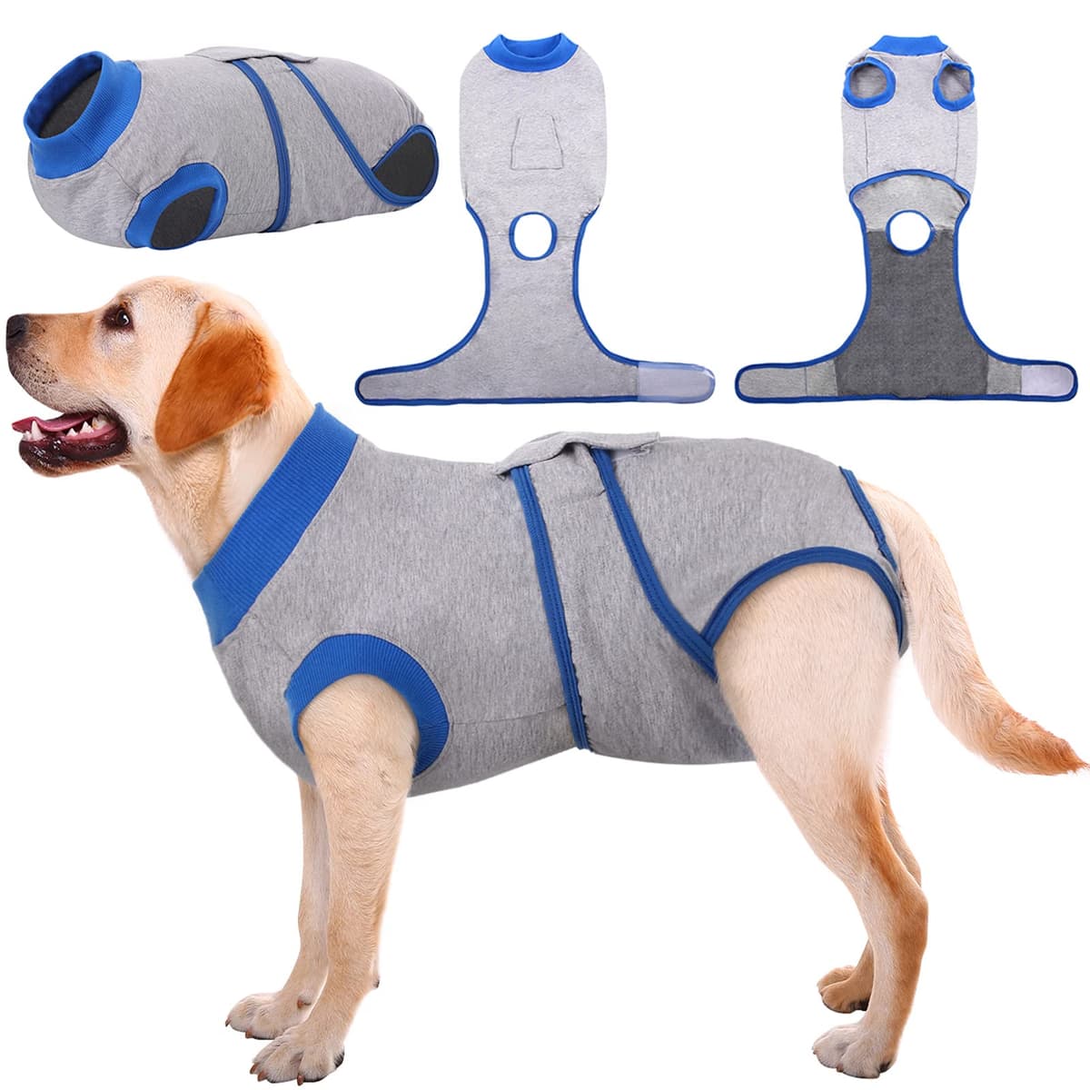 Kuoser Traje de recuperación de Perro para Hombre/Mujer, Camiseta para Cachorros después de la cirugía, Alternativa de Cuello electrónico para Mascotas pequeño, Mediano y Grande
