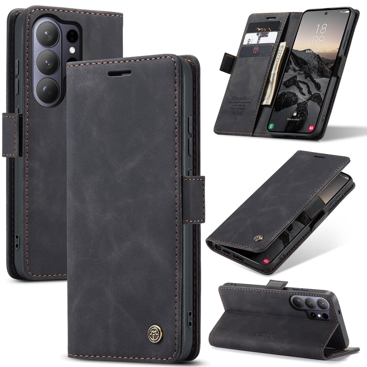 for Samsung Galaxy S26 Ultra Case, Wallet Case Flip Leather with Card Holder Magnetic Closure Shockproof Kickstand Protective Phone Cases Cover for Galaxy S26 Ultra, Black