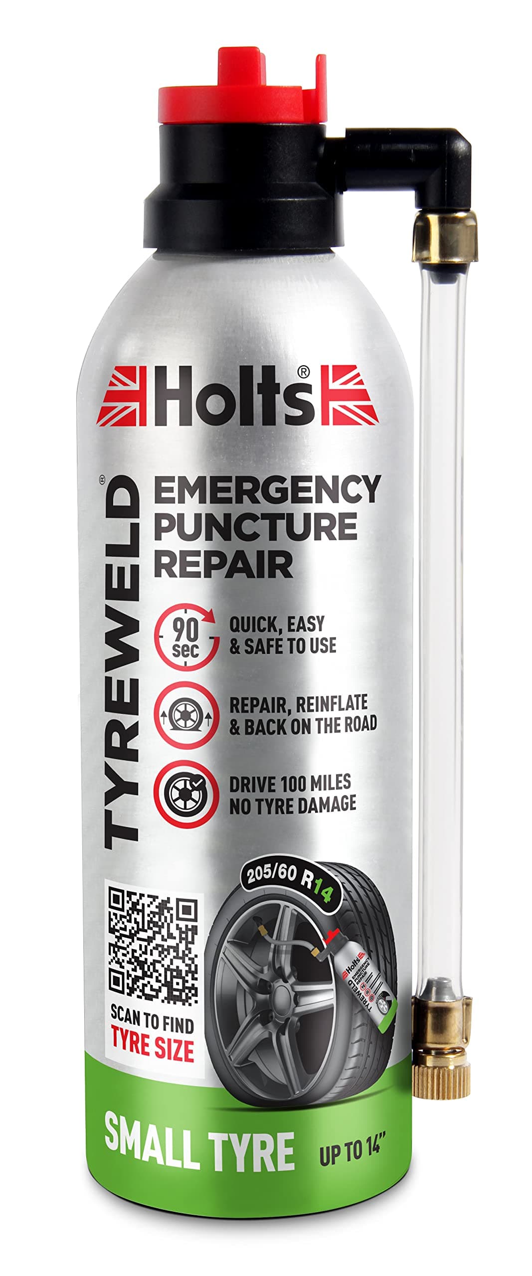 Holts Tyreweld Puncture Sealant 300ml, Emergency Tyre Repair Foam, Car Puncture Repair Kit Sealant To Get You Back On The Road, Quick & Easy Flat Tyre Foam, Drive Up To 100 Miles, No Tools Needed 300ml Single