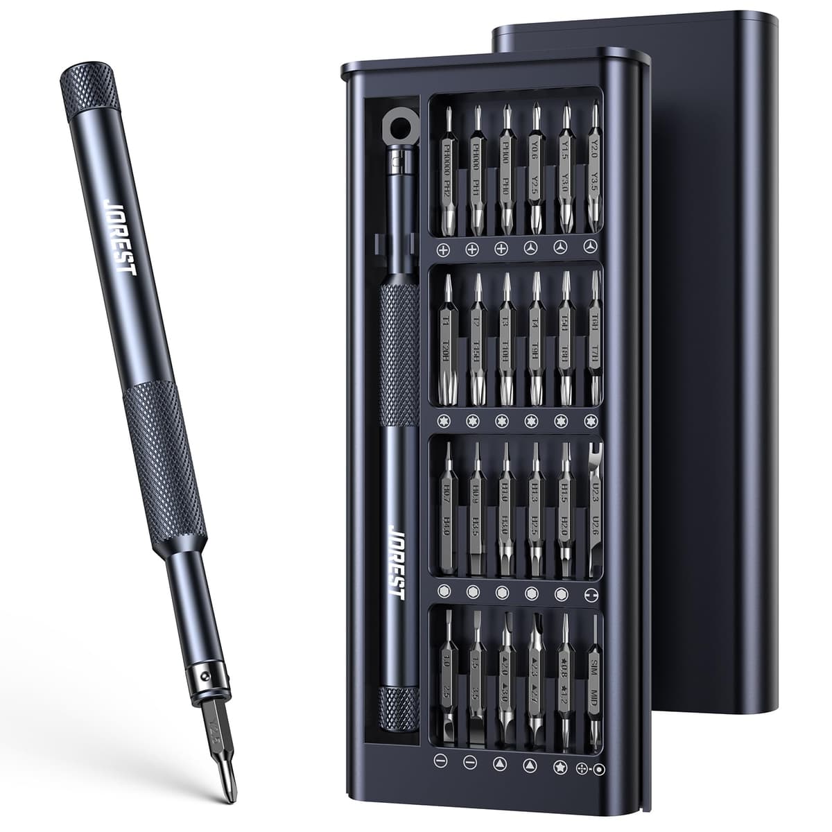 JOREST 52 EN 1 Juego de Destornilladores Precision, Kit de Herramientas Portátil con Torx T3 T4 T5 T6 T7 T8 T9 T10, Triwing Y00, P2/P5, etc, para Macbook, Switch, PS4, PS5, Xbox, PC, Laptop, Gafas