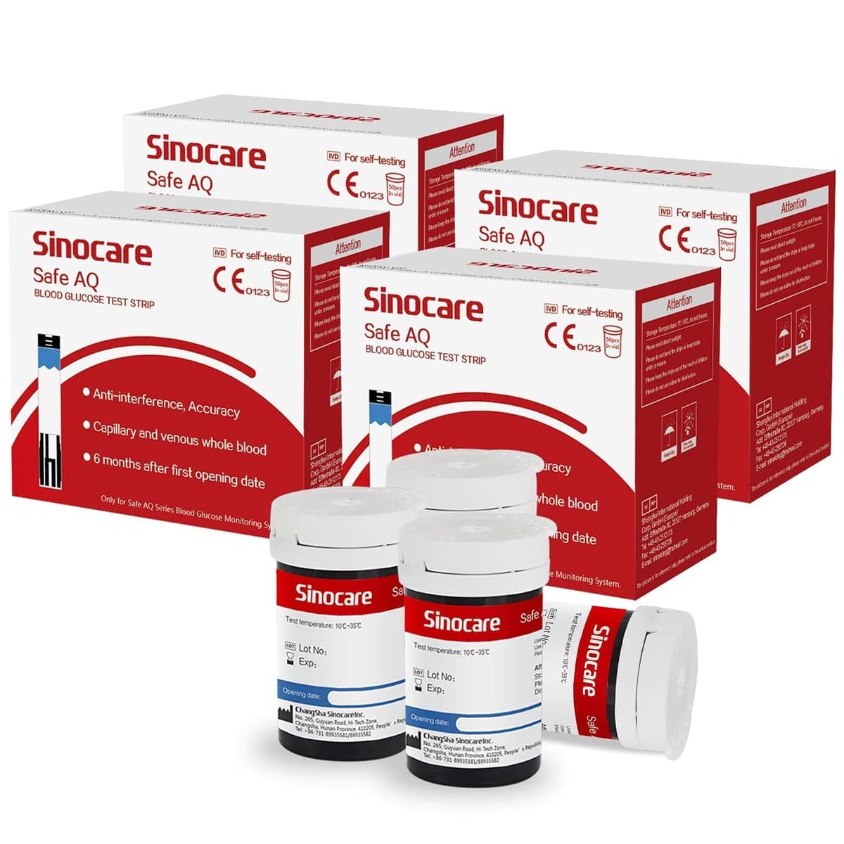 sinocare Safe AQ Strips 200 Tiras