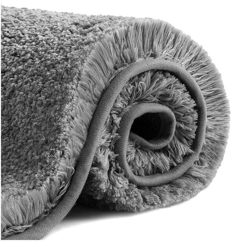 Non Slip Bath Mat Thickened Bath Rug for Bathroom Absorbent Ultra Soft Bathroom Mat Rug Fluffy Microfiber Bedside Rug Carpet Floor Mat, Quick-drying, Machine Washable - 40 x 60cm (Dark Gray)