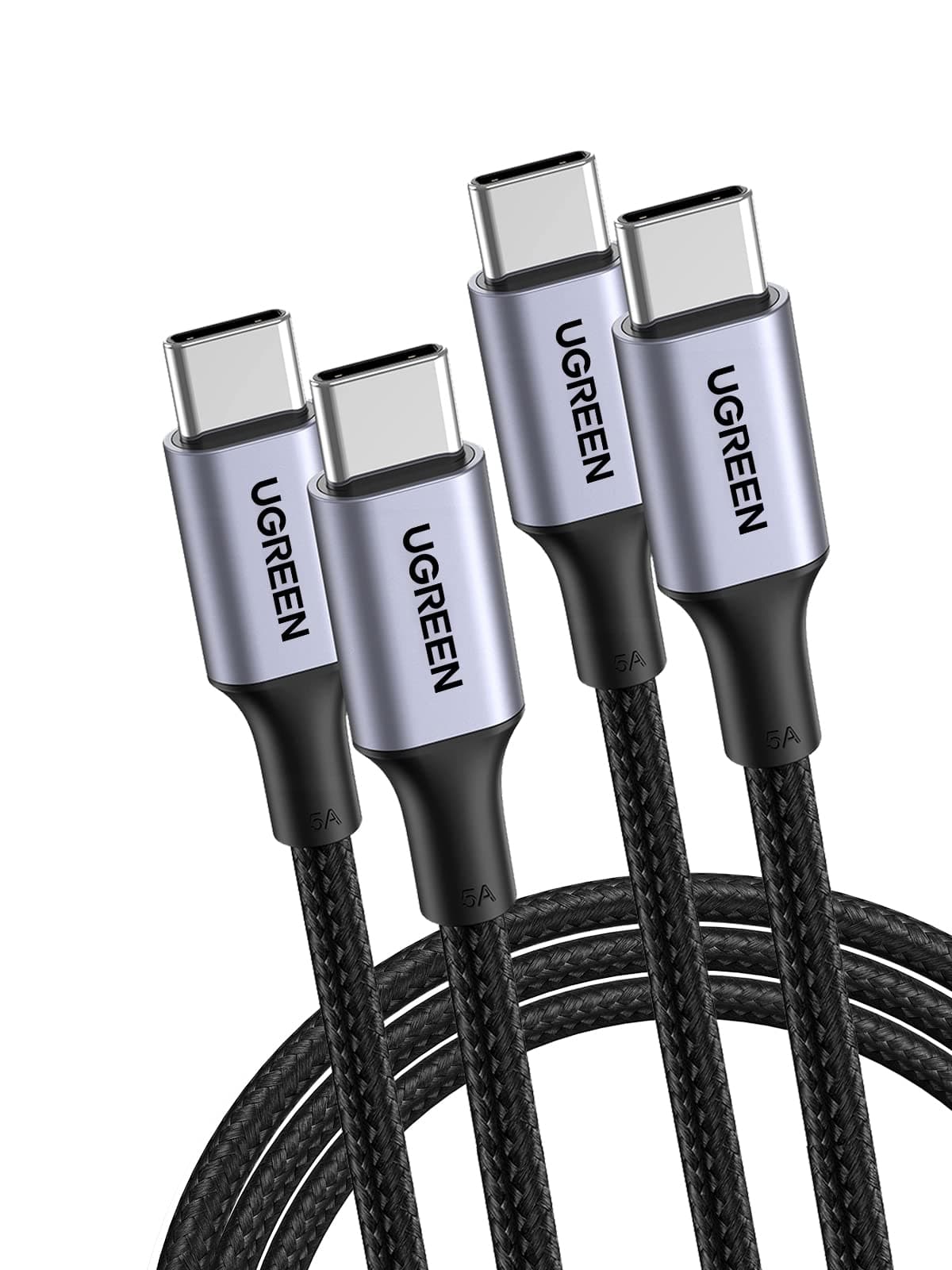 UGREEN 2 Pack USB C to USB C Charger Cable 100W 65W USB C Fast Charger Cable Compatible with MacBook Pro M3/Air, iPad Pro/Air, Dell XPS, iPhone Air/17/16 Pro Max, Galaxy S25 Ultra, Pixel 9 (0.5M)