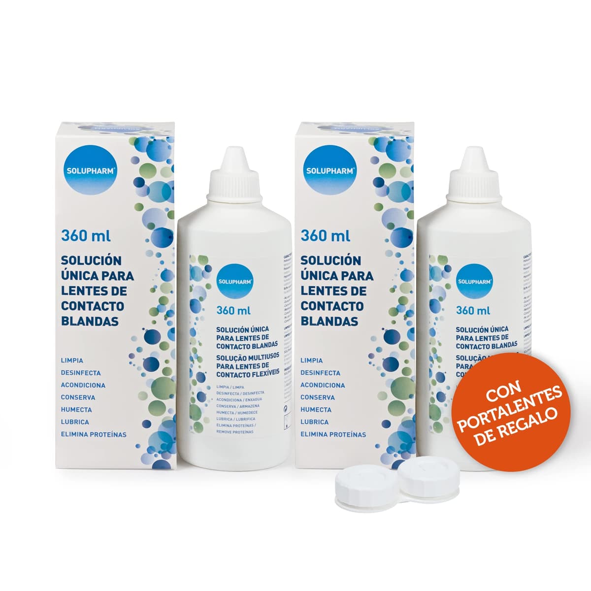 Solupharm Solución Única para Lentes de Contacto Blandas ,360 ml (Paquete de 2)