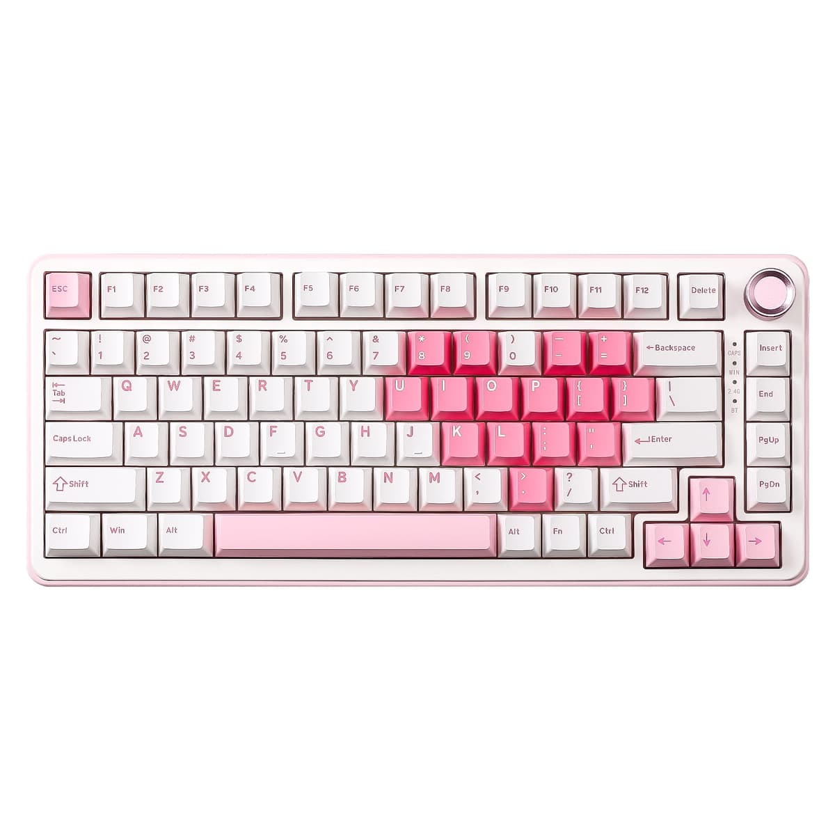 YUNZII B75 Pro Teclado Mecánico Inalámbrico,75% Teclado para Juegos Hot Swap Hot Swap Custom Teclado con Knob,Pre-lubed Switches RGB,BT/Tipo-C/2.4G Teclado (Blanco, Cocoa Cream V2 Switch)