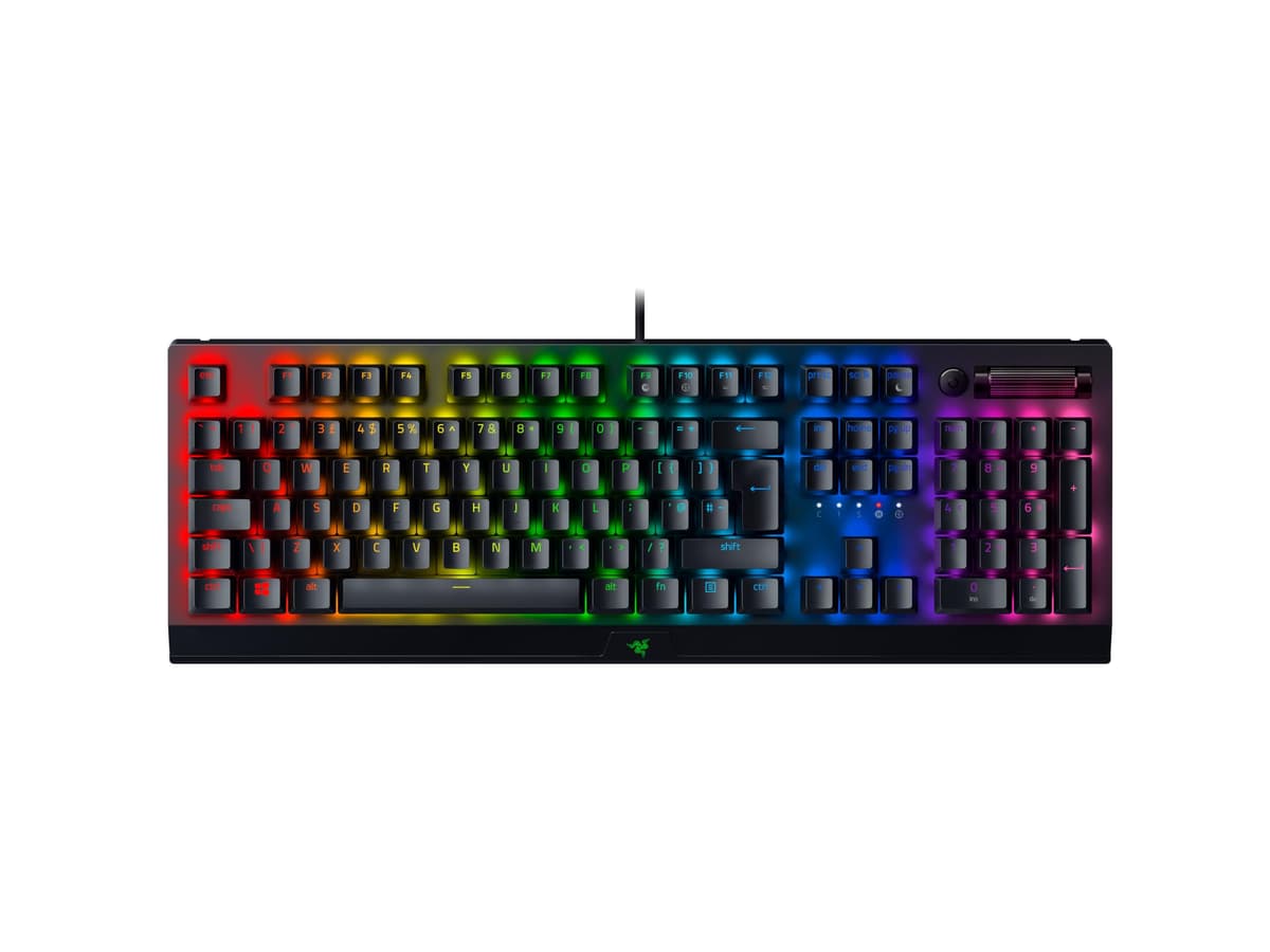 Razer BlackWidow V3 (Green Switch) - Mechanical Gaming Keyboard (Clicky Mechanical Switches, Doubleshot ABS Keycaps, Multi-Function Digital Roller and Media Key, Wrist Rest) QWERTY UK Layout | Black UK Layout BlackWidow V3 Green Clicky Switch