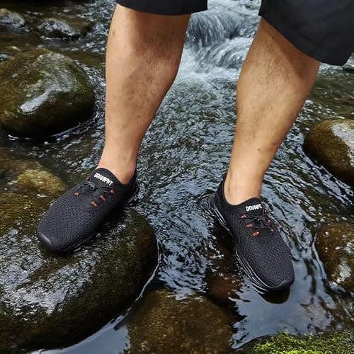DOUSSPRT Men's Water Shoes Quick Drying Sports Aqua Shoes AllBlack Size 10.5
