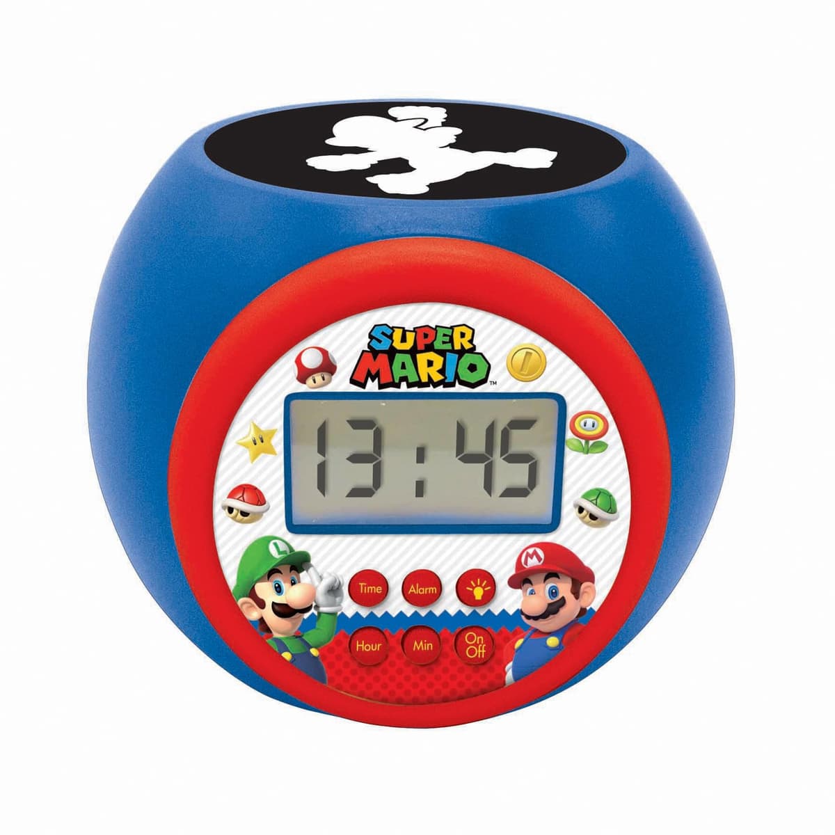LEXIBOOK - Nintendo Super Mario Reloj Despertador con proyector con función de repetición y Alarma, luz Nocturna con Temporizador, Pantalla LCD, batería, RL977NILXB