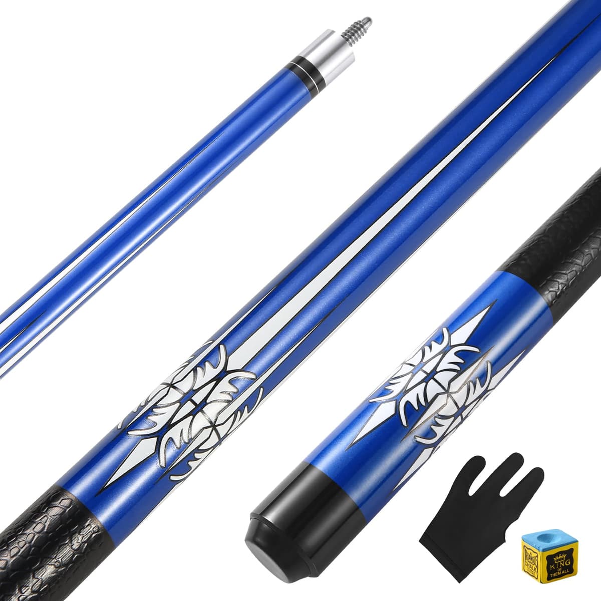 ASMPCUE Taco de Billar de 58 Pulgadas, Tacos de Billar de Madera Dura, Puntas de 13 mm para Jugadores de Billar Profesionales, Palos de 1/2 para Billar y Deportes