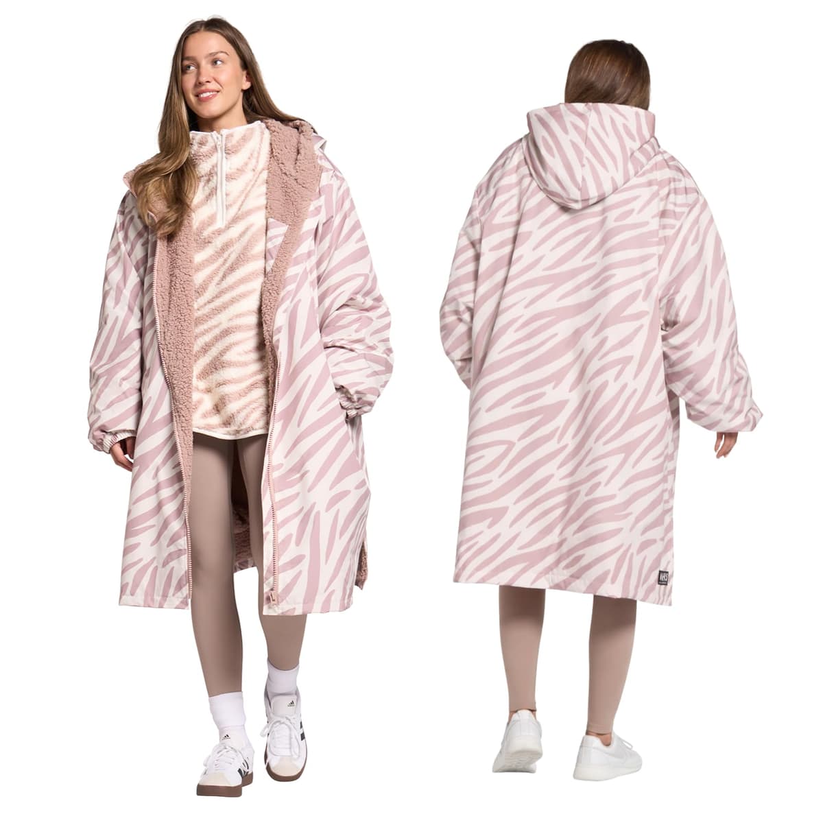 OHS Adults Drying Robe, Gifts for Mum Outdoor Waterproof Changing Robe Womens Jacket Comfy Sherpa Privacy Robes for Women Men, Stay Dry Swimming Camping Drying Robes - S/M, L/XL