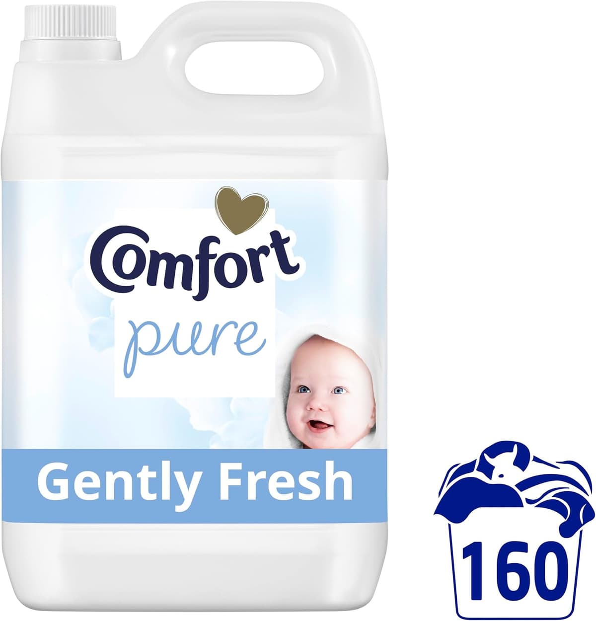 Comfort Pure Sensitive Fabric Conditioner dermatologically tested gentle next to sensitive skin 160 washes (4.8 L) 4800 ml (160 washes) (Pack of 1)