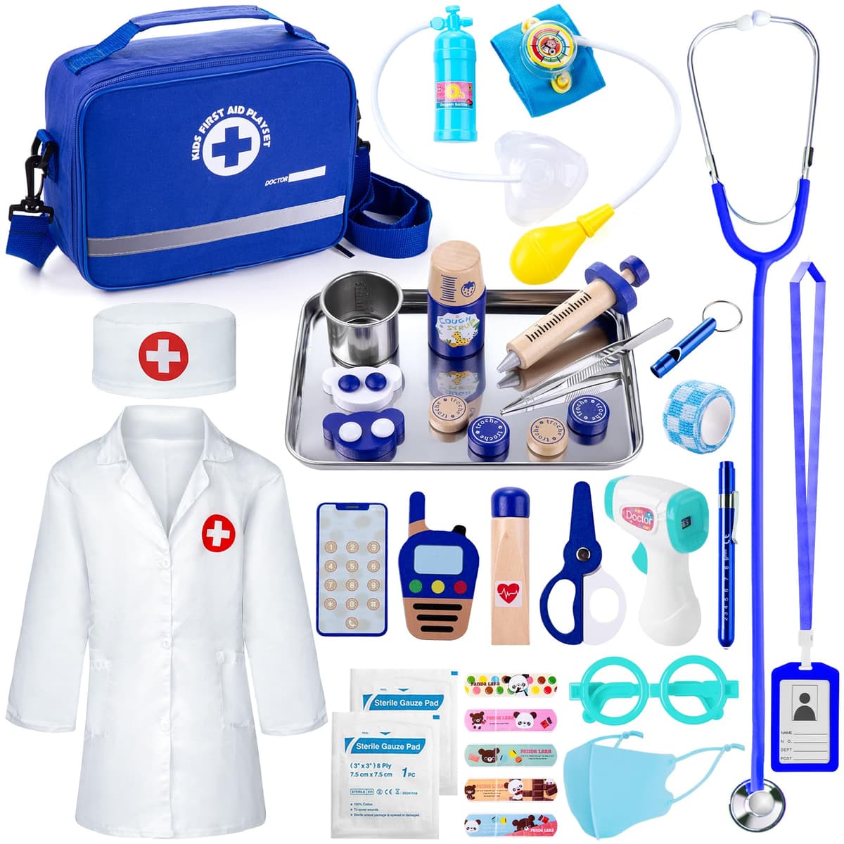 EFO SHM Medical Case Toy with Real Stethoscope, Children's Medical Kit Medicine Kit Toys Children, Gift Game Doctor Children 3+ Years